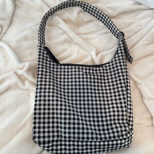 BAGGU Gingham Black and White shoulder bag